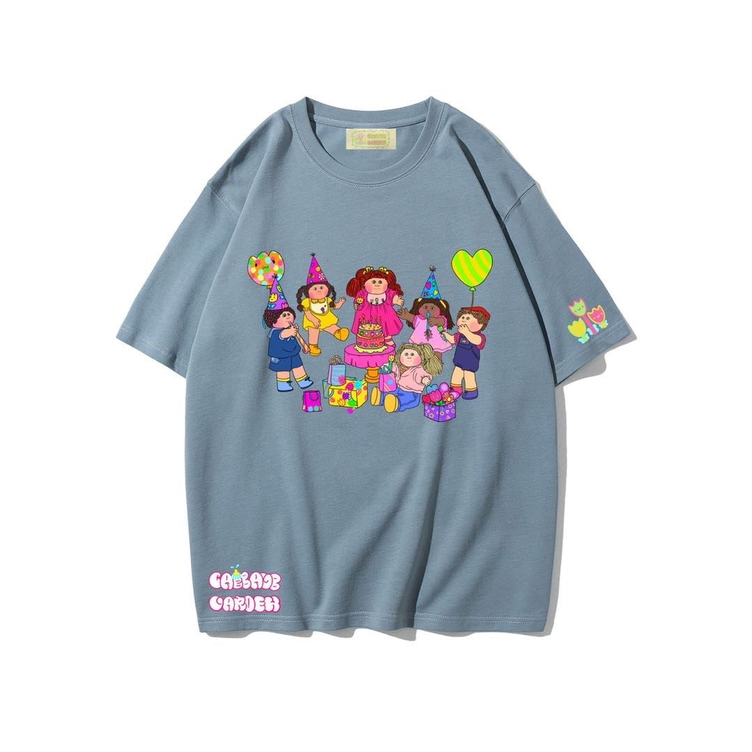 Cabbage Garden Family Cuties Party Baby Blue Tee