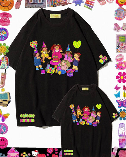 Cabbage Garden Cuties Party Black Tee