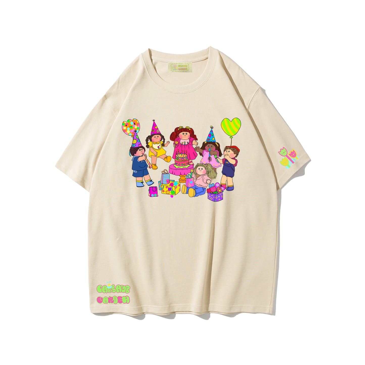 Cabbage Garden Family Cuties Party Cream Tee